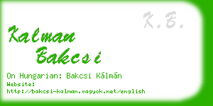 kalman bakcsi business card